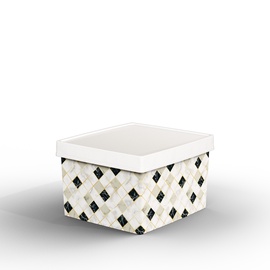 Mantu kaste Domoletti Marble, 18 l, balta/melna/bēša, 34 x 30.2 x 21 cm