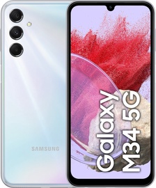 Mobiiltelefon Samsung Galaxy M34 5G, hõbe, 6GB/128GB