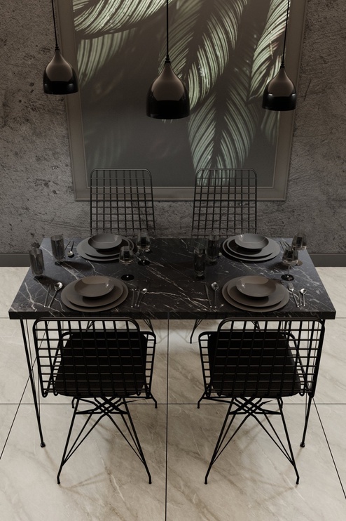 Ēdamistabas komplekts Kalune Design BNDYMK001, melns