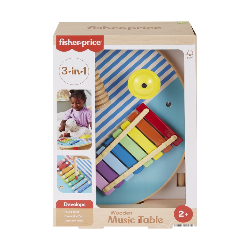 Puidust muusikariistade komplekt, muusikaline laud Fisher Price 3in1