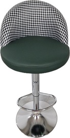 Барный стул MN 508 3647010, белый/черный/зеленый, 45 см x 38 см x 78 - 98 см