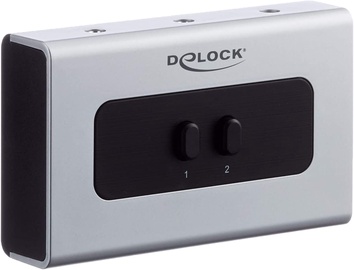 Adapteris Delock Switch Jack 3.5mm 2-port Manual Bidirectional 87699