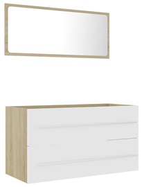 Vannitoa mööblikomplekt VLX 804850, valge/tamm, 38.5 x 90 cm x 48 cm