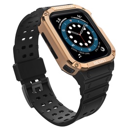 Siksna Hurtel Protect Strap Band With Case Apple Watch 41/40/38mm, zelta/melna