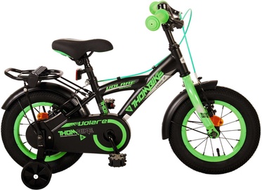 Детский велосипед, городской Volare Thombike, черный/зеленый, 12″