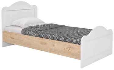 Кровать одноместная Kalune Design Alessa, 90 x 190 cm, белый/дубовый, с решеткой