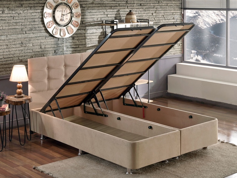 Кровать Kalune Design Ela Double, 180 x 200 cm, светло-коричневый, с решеткой