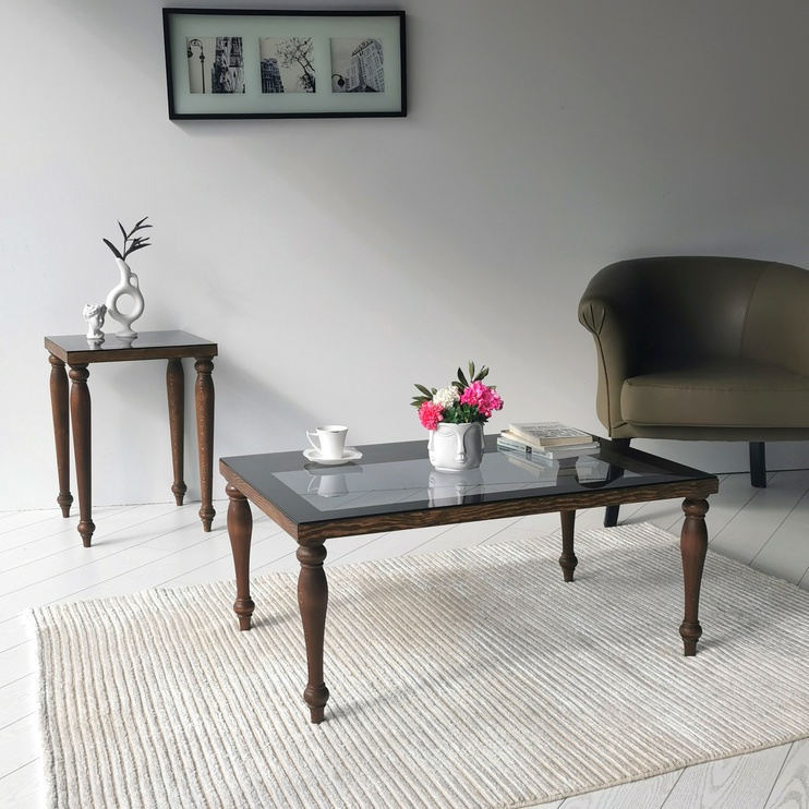 Журнальный столик Kalune Design Tango, ореховый, 40 см x 40 см x 54 см