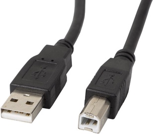 Провод Lanberg CA-USBA-11CC-0010-BK, USB/USB 2.0 type B, 1 м, черный