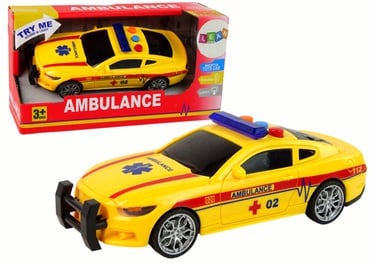 Bērnu rotaļu mašīnīte Lean Toys Ambulance 13622, dzeltena