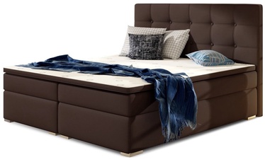 Кровать двухместная континентальная Inez Soft 66, 180 x 200 cm, коричневый, с матрасом, с решеткой