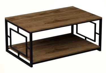 Kafijas galdiņš Kalune Design Kelvin, melna/valriekstu, 1200 mm x 600 mm x 500 mm