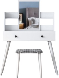 Kosmētikas galds Kalune Design 2235, balta (prece ar defektu/trūkumu)