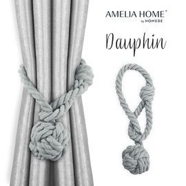 Aizkaru piederumi AmeliaHome Dauphin, 38 cm, pelēka, 2 gab.