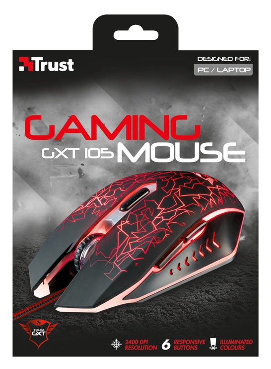 Spēļu pele Trust GXT 105 21683, melna