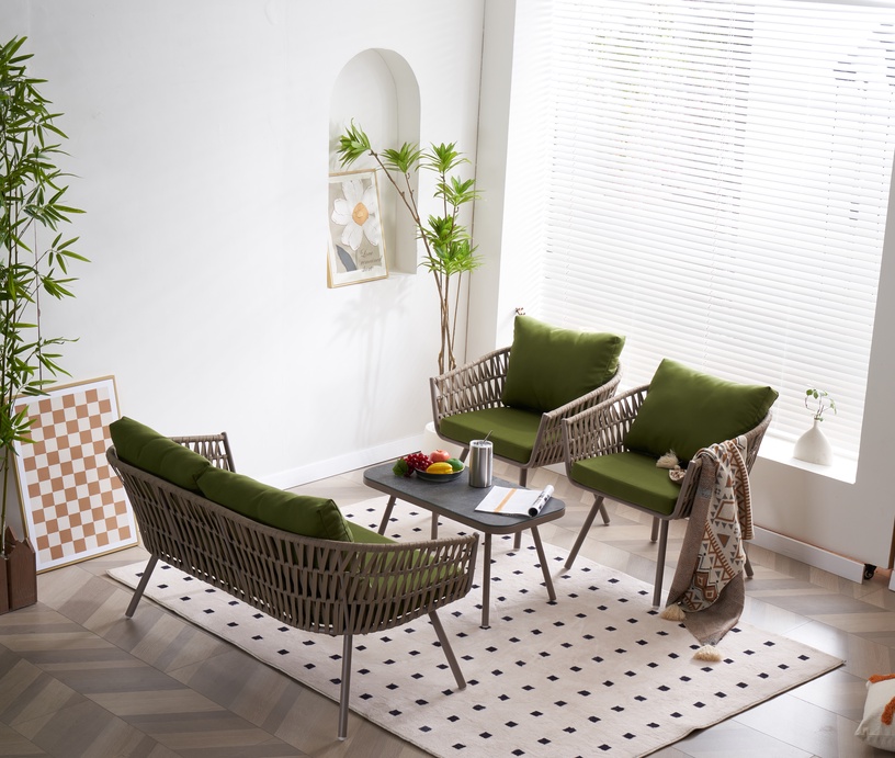 Välimööbli komplekt Domoletti Savana, must/liiva, 4 istekohta
