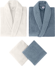 Hommikumantli ja käterätiku komplekt Foutastic Family Bathrobe Set 459ELT1150, sinine/valge