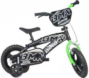 Детский велосипед Dino Bikes BMX, серебристый/черный/зеленый, 12″