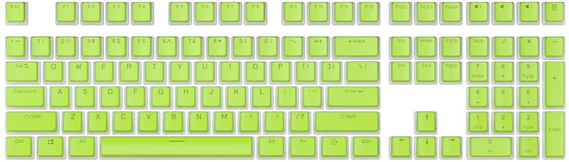 Чехол на клавиатуру Royal Kludge Pudding PBT Keycaps 104 pcs Apple Green PBT ISO, зеленый