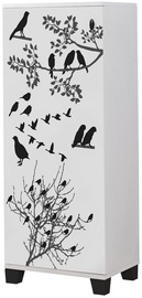 Batų dėžė Kalune Design Filinta Manyas, balta/juoda, 38 cm x 50 cm x 127 cm