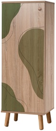 Обувной шкаф Kalune Design Vegas S 925, зеленый/дубовый, 38 см x 50 см x 135 см