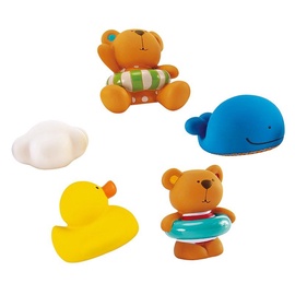 Набор игрушек для купания Hape Bath Squirts Teddy And Friends, многоцветный, 5 шт.