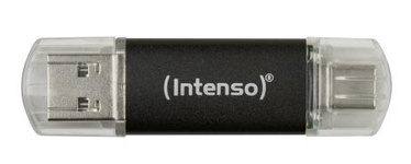 USB atmintinė Intenso Twist Line, skaidri/antracito, 128 GB
