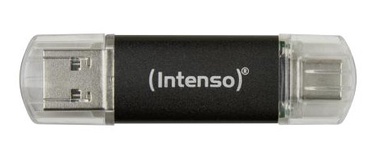 USB zibatmiņa Intenso Twist Line, antracīta/caurspīdīga, 128 GB