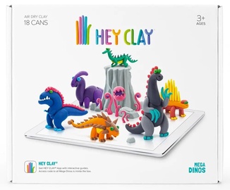 Komplekts māla figūriņu izgatavošanai Tm Toys Hey Clay Mega Dinos HCL18006PCS, daudzkrāsaina