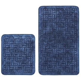 Vannasistabas paklājiņu komplekts Foutastic 394ANR1208, tumši zila, 60 cm x 100 cm