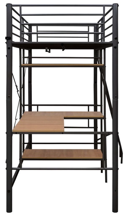 Двухъярусная кровать VLX Metal 287908, коричневый/серый, 210 x 97.5 см