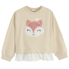 Džemperis, mergaitėms Cool Club Pink Fox CCG2711741, šviesiai smėlinė, 110 cm