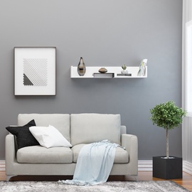 Sienas plaukts Kalune Design Manolya, balta, 108 cm x 18 cm x 16 cm