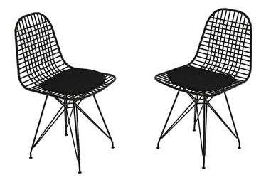 Стул для столовой Kalune Design Kafes, матовый, черный, 2 шт.