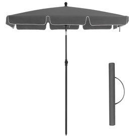 Aia päikesevari Songmics Beach Umbrella, 125 cm x 200 cm, hall