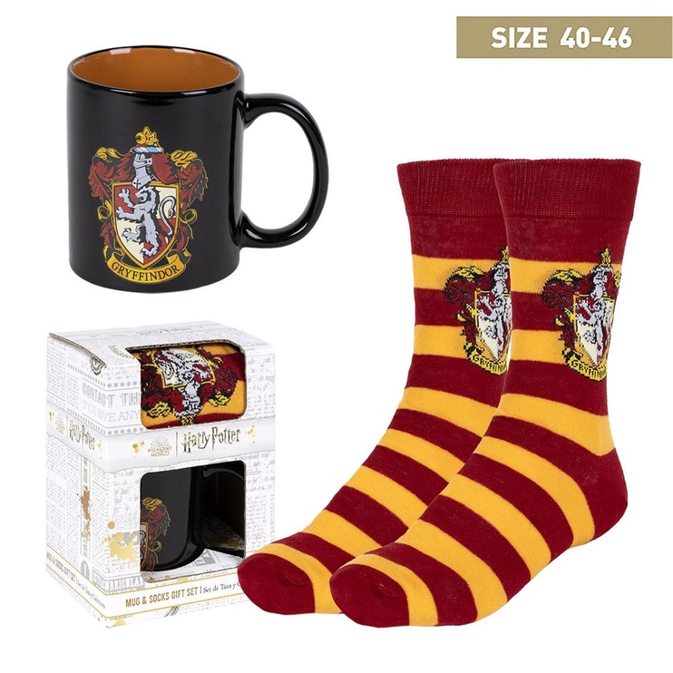 Apģērbs Harry Potter Gryffindor Mug And Socks Gift Set - 40/46, melna/sarkana/oranža