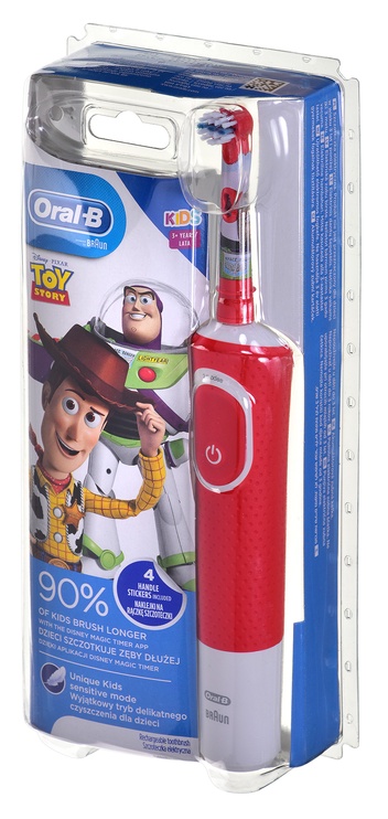 Elektriskā zobu birste Braun Vitality Kids Toy Story 2, sarkana