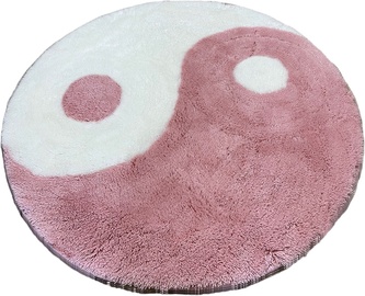 Vannas istabas paklājs Foutastic Ying 359CHL2628, balta/rozā, 90 cm x 90 cm