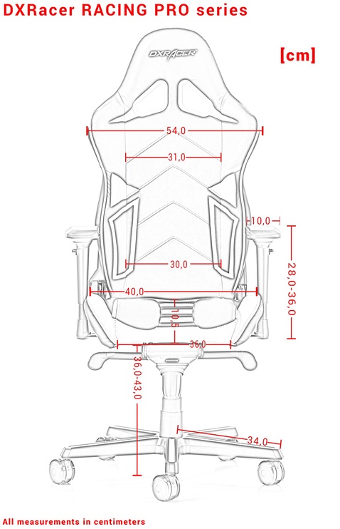 Игровое кресло DXRacer Racing Pro R131-NR, черный/красный