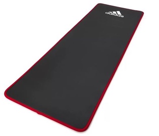 Коврик для фитнеса и йоги Adidas Training Mat, черный/красный, 183 см x 61 см x 1 см