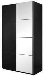 Spinta Helvetia Beta, juoda, 150 cm x 61 cm x 210 cm, su veidrodžiu