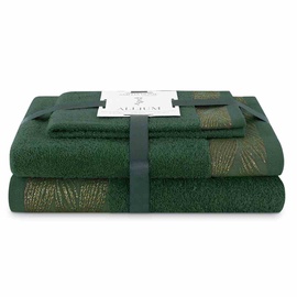 Набор полотенец для ванной AmeliaHome Allium, темно-зеленый, 50 x 30 cm/50 x 90 см/70 x 130 cm, 3 шт.