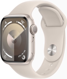 Viedais pulkstenis Apple Watch Series 9 GPS, 41mm Starlight Aluminium Starlight Sport Band M/L, bēša