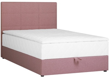Gulta Home4you Levi, 120 x 200 cm, rozā, ar matraci, ar režģi
