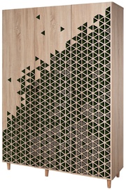 Riidekapp Kalune Design Mode 121, roheline/sonoma tamm, 135 cm x 52 cm x 192 cm
