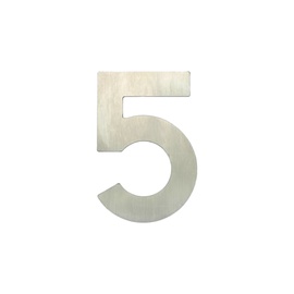 Durvju numurs Haushalt SS-5, 62 mm x 35 mm, nerūsējošais tērauds, nerūsējošā tērauda