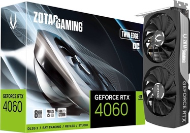 Vaizdo plokštė Zotac GeForce RTX 4060 Twin Edge OC KGZOTN406377008, 8 GB, GDDR6