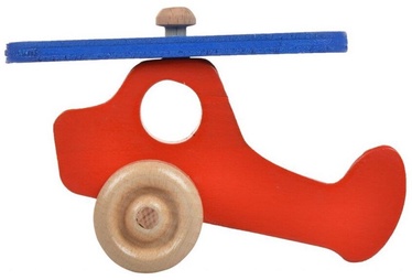 Игрушка-каталка Wood&Joy Mini Airplane 109TRS1130, 9 см, синий/красный