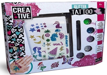 Tetovēšanas komplekts Russell Glitter Tattoo 2082, daudzkrāsains