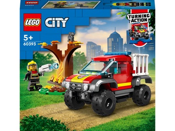Konstruktors LEGO City Ugunsdzēsēju 4x4 glābšanas auto 60393, 97 gab.